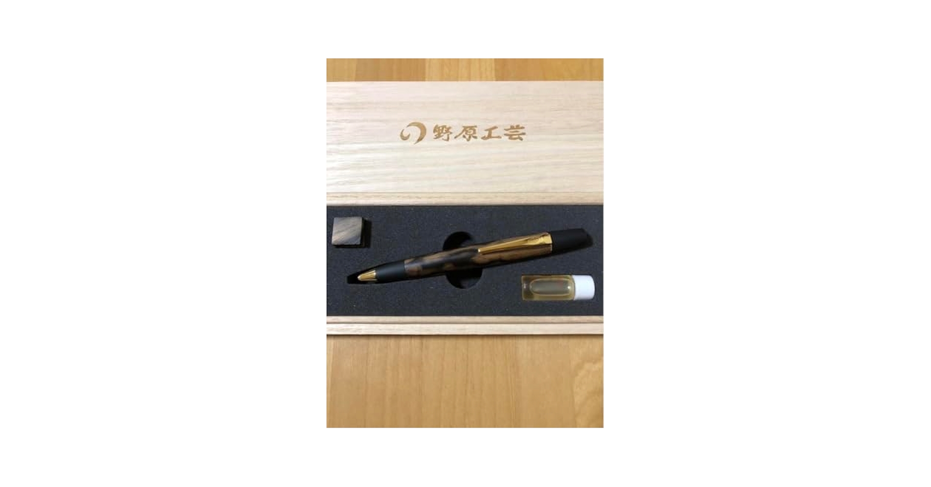 Amazon | 野原工芸 特上黒柿 ボールペン・ロータリー ゴールド
